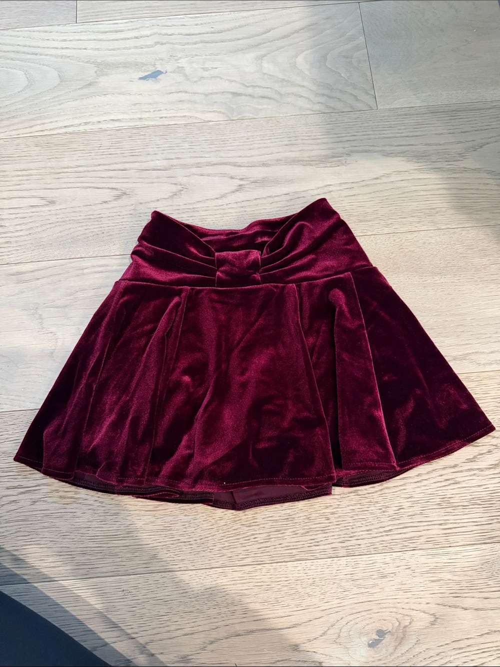 Zara Girls Velvet Circle Skirt in Wine